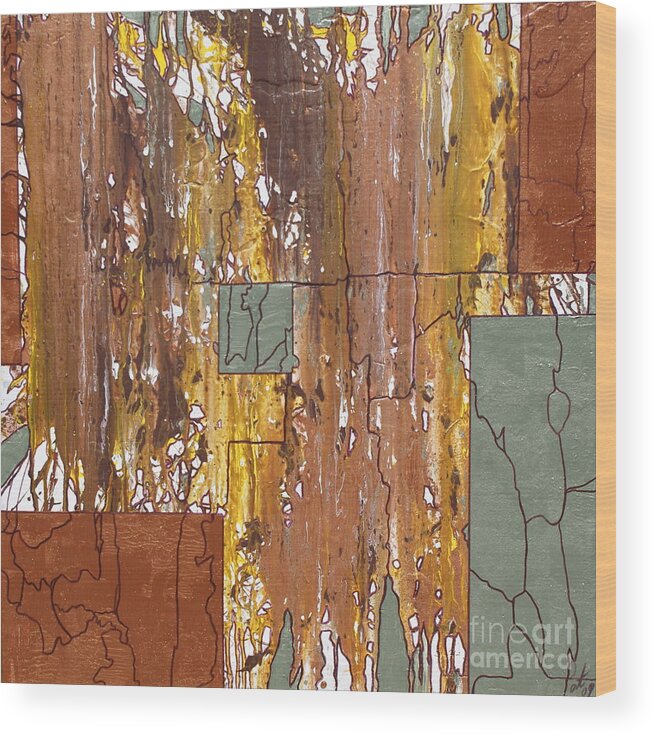 Abstract.modern Wood Print featuring the painting Quest #1 by Pat Purdy