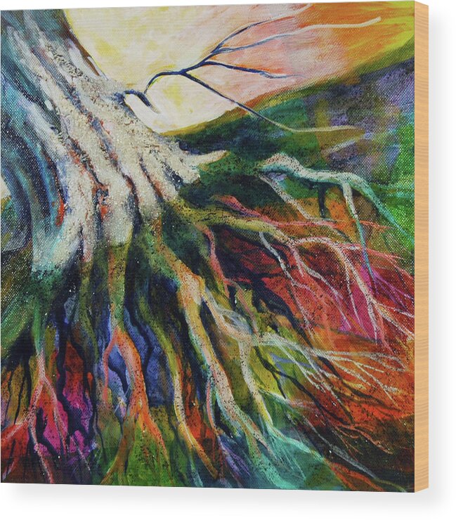 Artwork Wood Print featuring the painting Roots #2 by Cynthia Westbrook