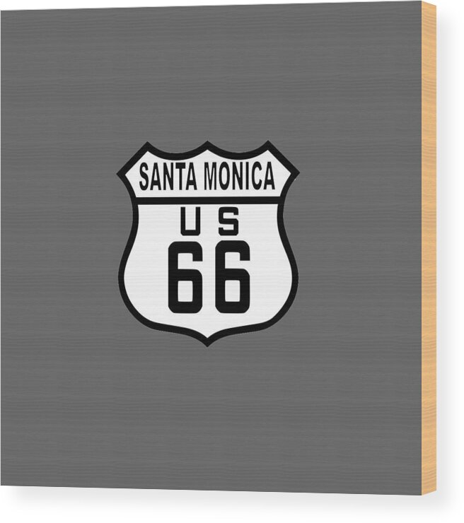 Santa Monica Wood Print featuring the digital art Santa Monica #1 by Brian's T-shirts