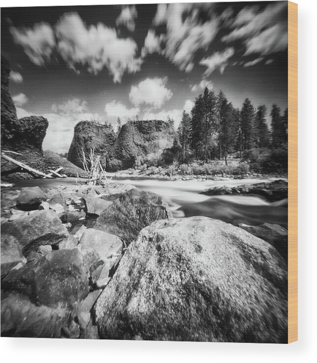 Ondu Wood Print featuring the photograph Spokane Falls #1 by Hugh Smith