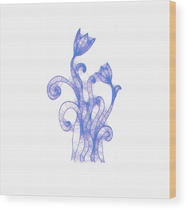 Flower Wood Print featuring the painting Spring Flower 4c #1 by Celestial Images