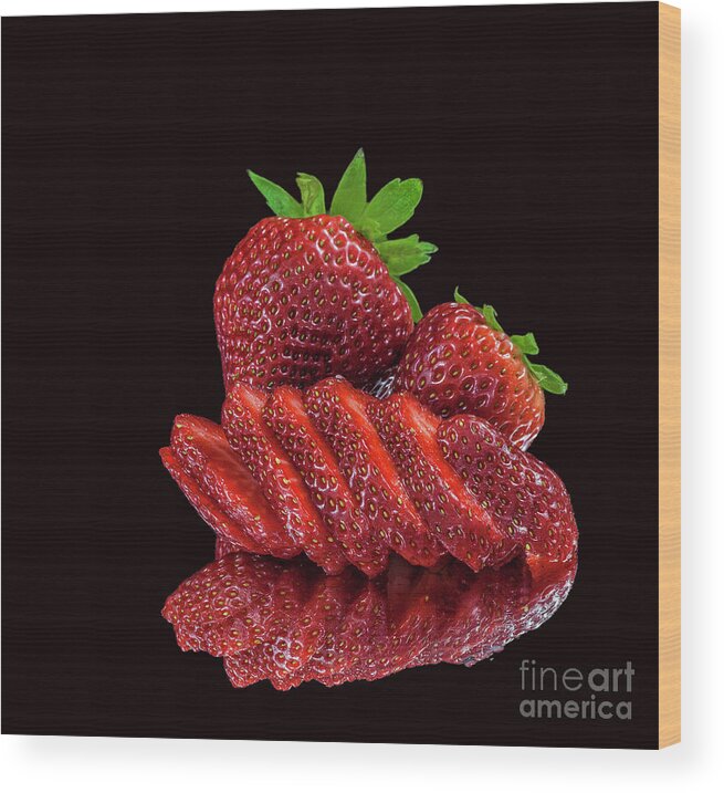 Strawberries Wood Print featuring the photograph Strawberries #1 by Shirley Mangini