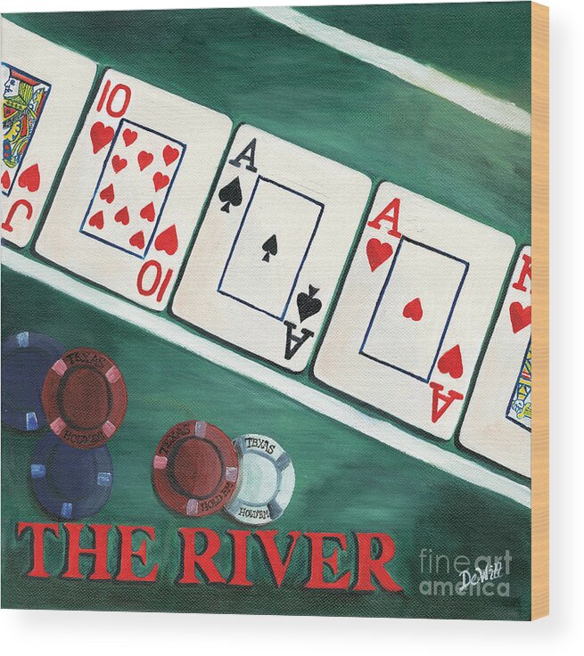 The River Wood Print featuring the painting The River by Debbie DeWitt