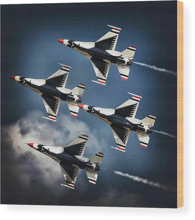 U.s. Air Force Wood Print featuring the photograph Thunderbirds 1 by Robert Fawcett