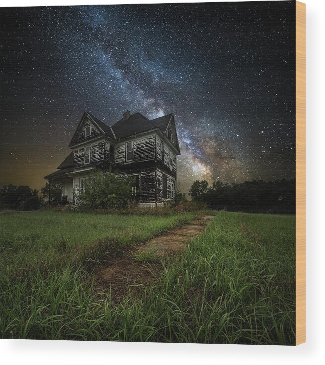 Milky Way Wood Print featuring the photograph What Once Was #1 by Aaron J Groen