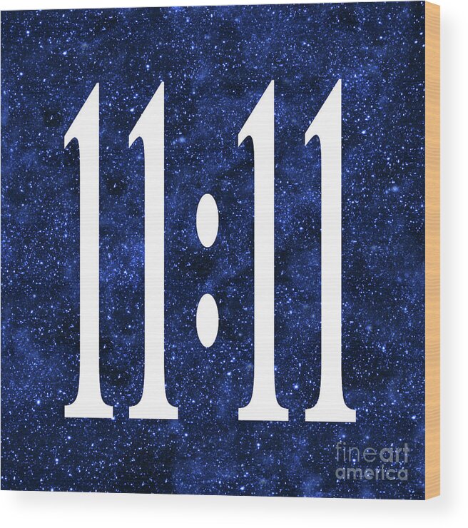 11:11 Wood Print featuring the digital art 11 11 Space by Ginny Gaura