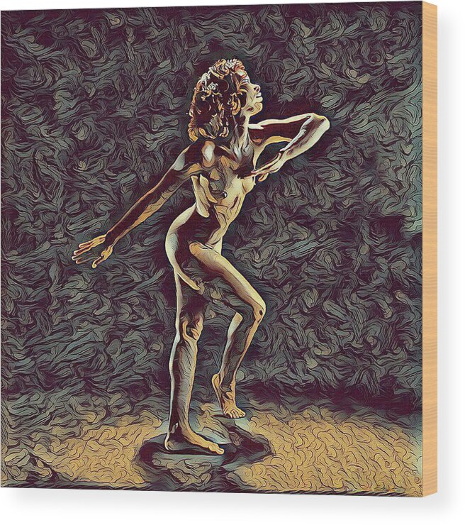 Antonio Bravo Wood Print featuring the digital art 1192s-ZAC Nudes in the style of Antonio Bravo by Chris Maher