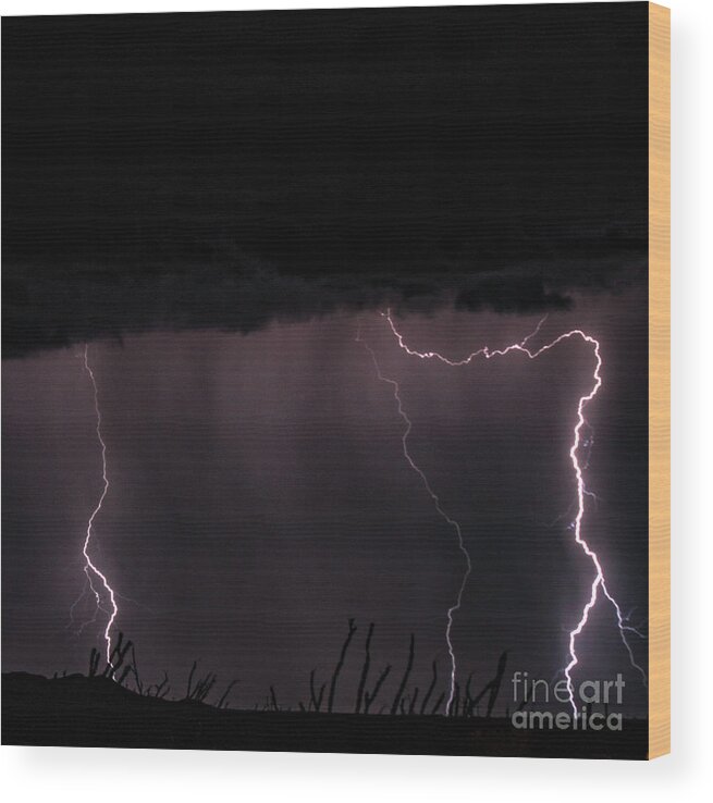 Lightning Wood Print featuring the photograph Lightning #13 by Mark Jackson