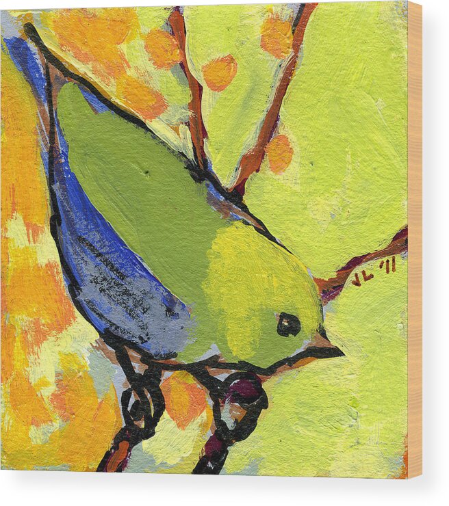 Bird Wood Print featuring the painting 16 Birds No 2 by Jennifer Lommers