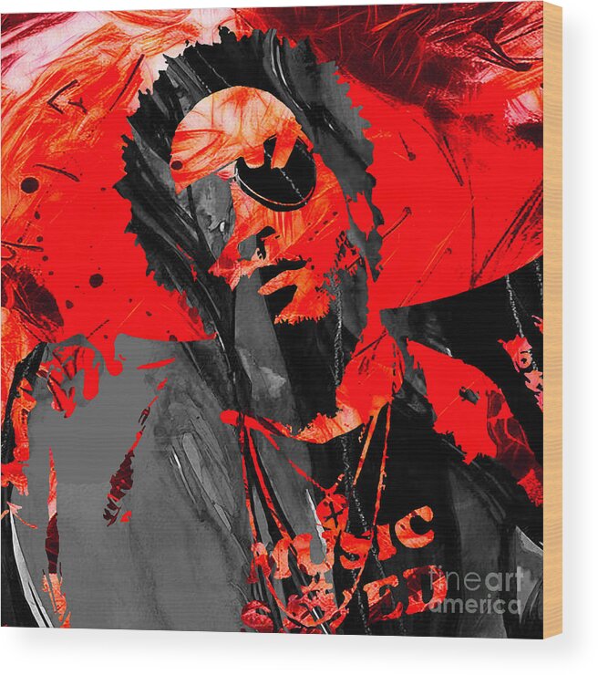 Lenny Kravitz Wood Print featuring the mixed media Lenny Kravitz Collection #2 by Marvin Blaine