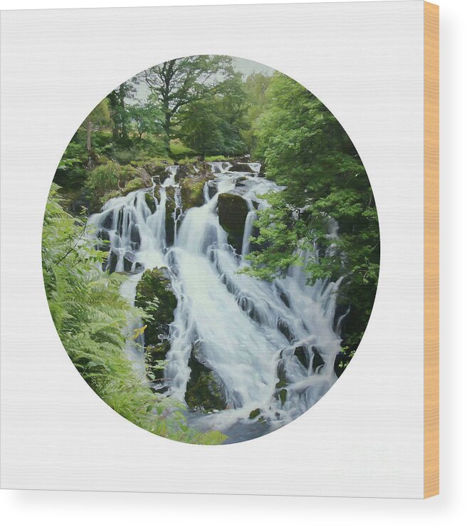 Wales Wood Print featuring the digital art Swallow falls #2 by Roger Lighterness