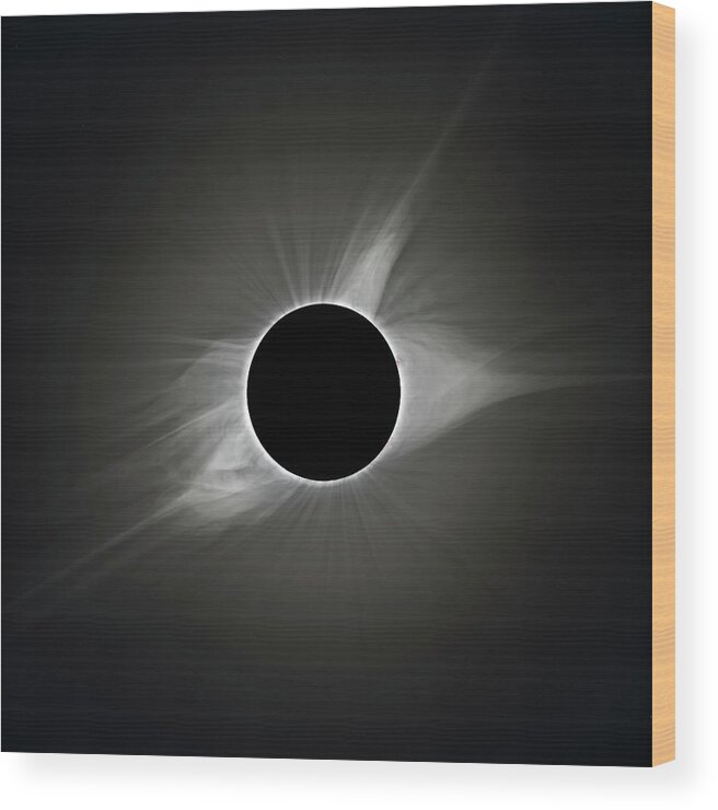 Eclipse Wood Print featuring the photograph 2017 Eclipse Totality's Corona by Dennis Sprinkle