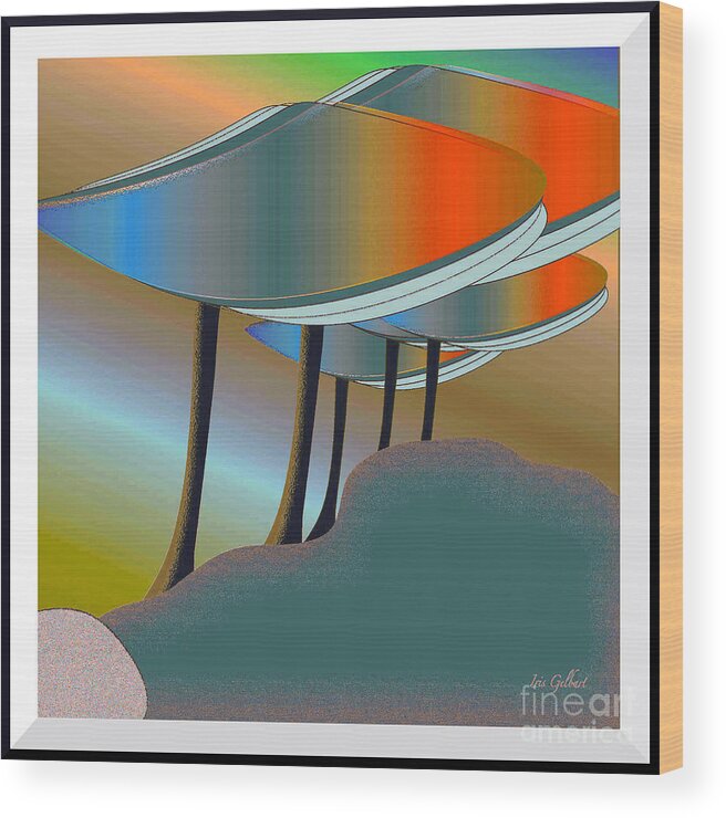 Abstract Wood Print featuring the digital art Colours #3 by Iris Gelbart