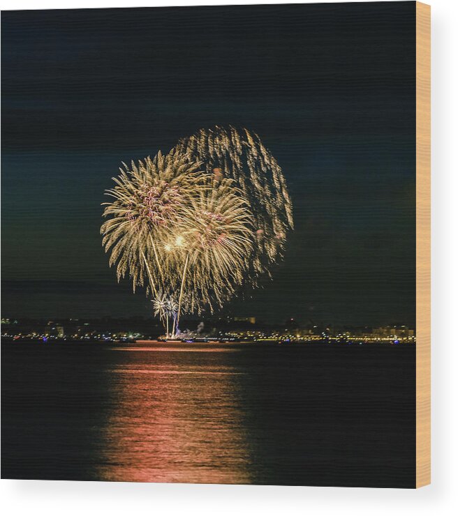 Anniversary Wood Print featuring the photograph Fireworks #3 by SAURAVphoto Online Store