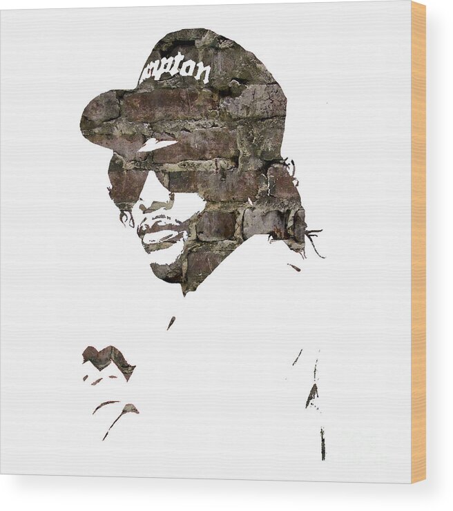 Eazy E Wood Print featuring the mixed media Eazy E Straight Outta Compton #4 by Marvin Blaine