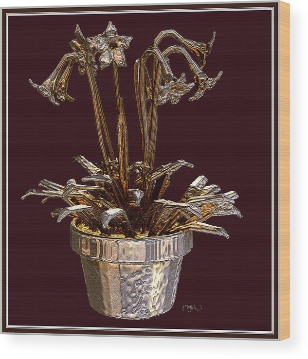 Still Life Wood Print featuring the digital art Still life with flowers by Pemaro