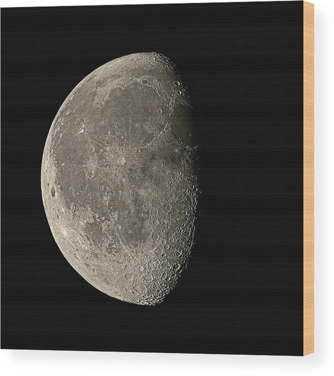 Moon Wood Print featuring the photograph Waning Gibbous Moon by Eckhard Slawik