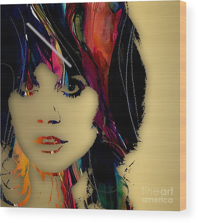 Linda Ronstadt Wood Print featuring the mixed media Linda Ronstadt Collection #8 by Marvin Blaine