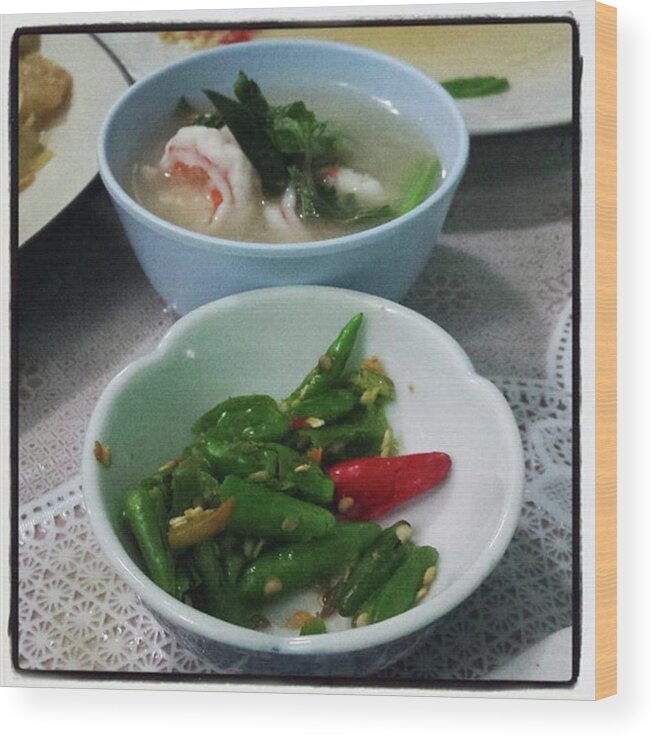 Thaifood Wood Print featuring the photograph A Side Of Tom Yum Goon With Your by Mr Photojimsf
