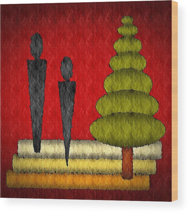 Walk Wood Print featuring the digital art A Walk in the Park by Terry Mulligan