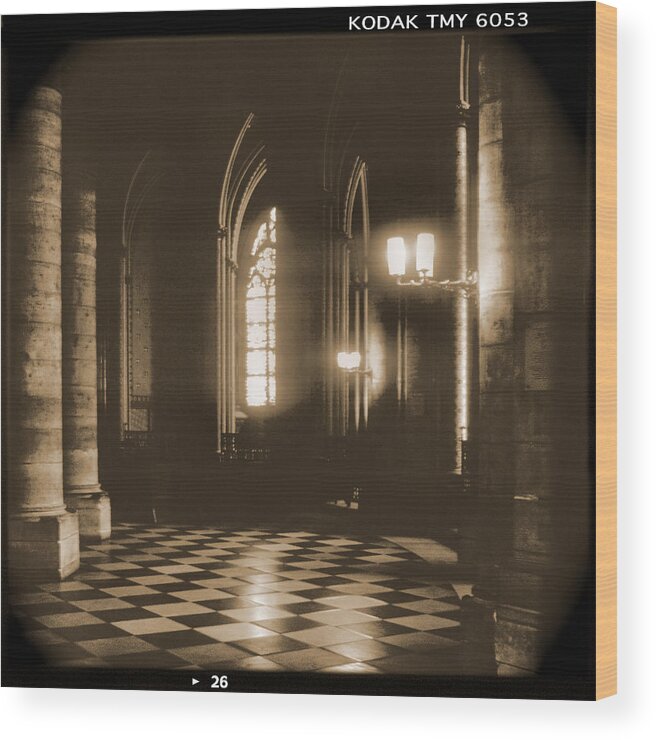 Notre Dame Wood Print featuring the photograph A Walk Through Paris 26 by Mike McGlothlen