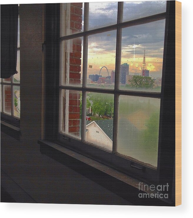 St Louis Missouri Wood Print featuring the photograph Abandoned Room With A Sunset View by Debbie Fenelon