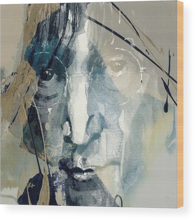 John Lennon Wood Print featuring the mixed media Above Us Only Sky by Paul Lovering