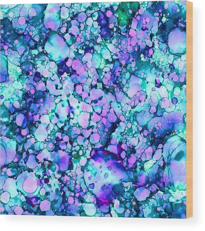 Blue And Purple Abstract Wood Print featuring the painting Abstract 8 by Patricia Lintner