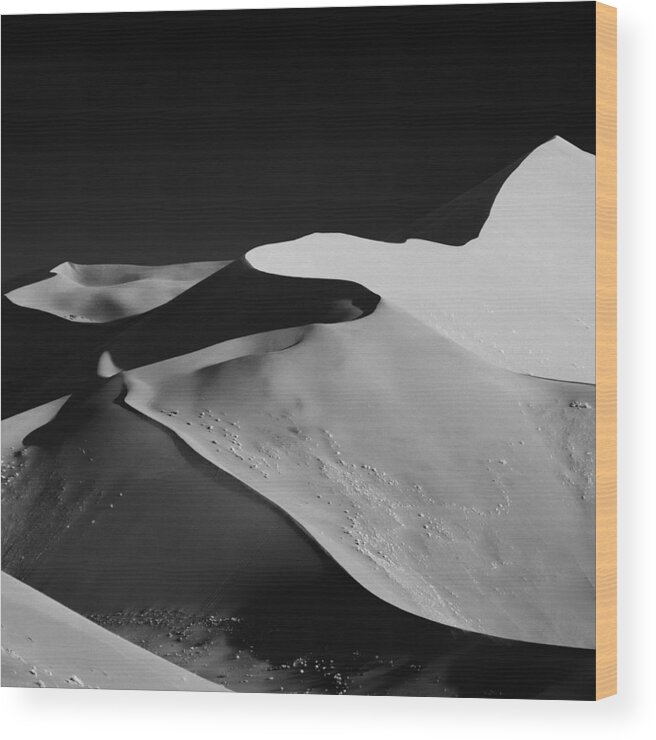 Desert Wood Print featuring the photograph Abstract Dunes by Mathilde Guillemot