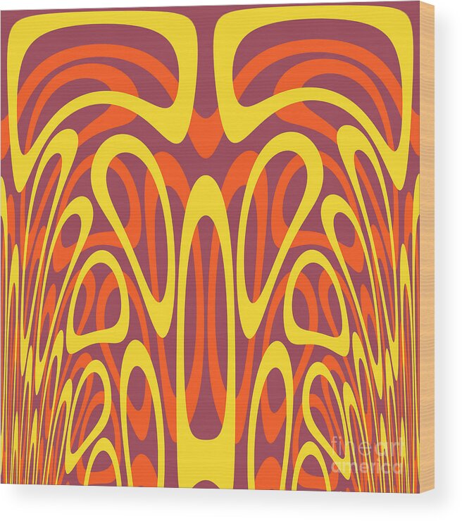 Abstract Wood Print featuring the digital art Abstract geometric shapes by Gaspar Avila