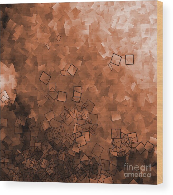 Abstract Wood Print featuring the photograph Medium Orange - Abstract Tiles No15.819 by Jason Freedman
