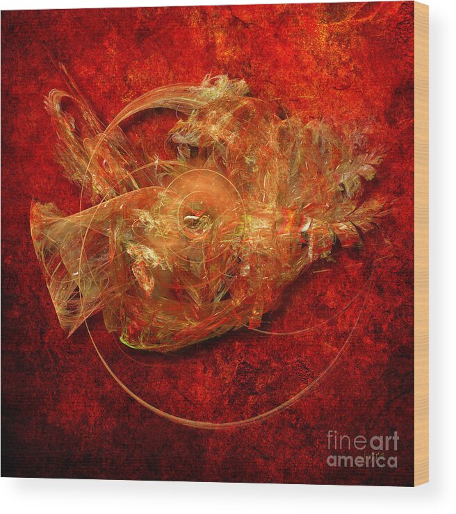 Red Wood Print featuring the digital art Abstractfantasy No. 1 by Alexa Szlavics