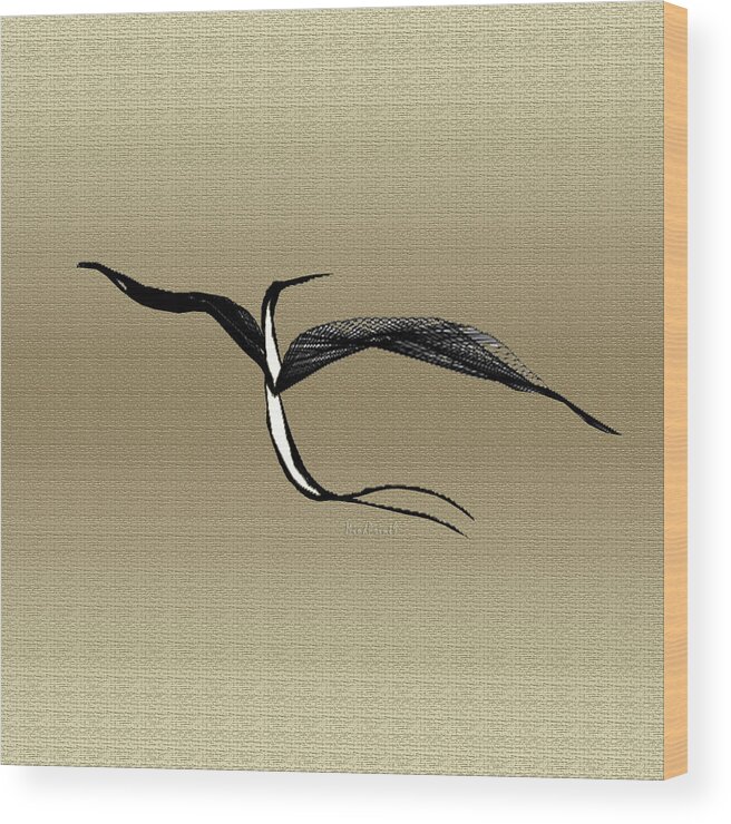 Bird Wood Print featuring the digital art Aerial Delight by Asok Mukhopadhyay