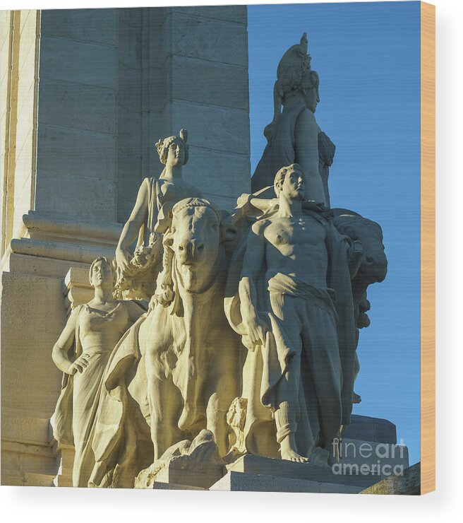 Minolta Rokkor-pg Mc 58mm F1.2 Wood Print featuring the photograph Agriculture Allegorie Monument To The Constitution Of 1812 Cadiz Spain by Pablo Avanzini