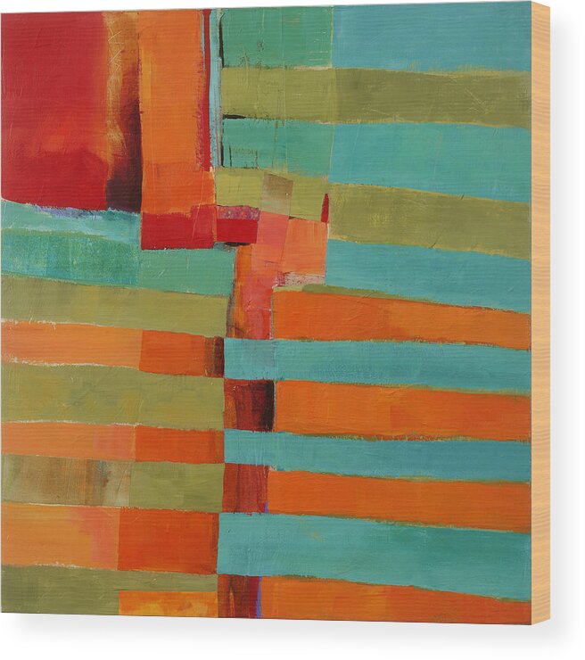 Abstract Art Wood Print featuring the painting All Stripes 2 by Jane Davies