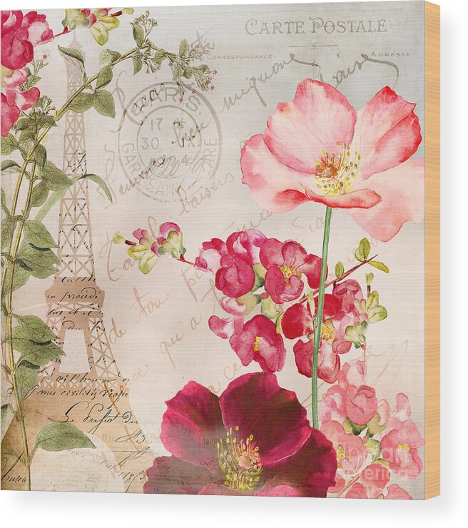 Paris Wood Print featuring the painting Always Paris by Mindy Sommers