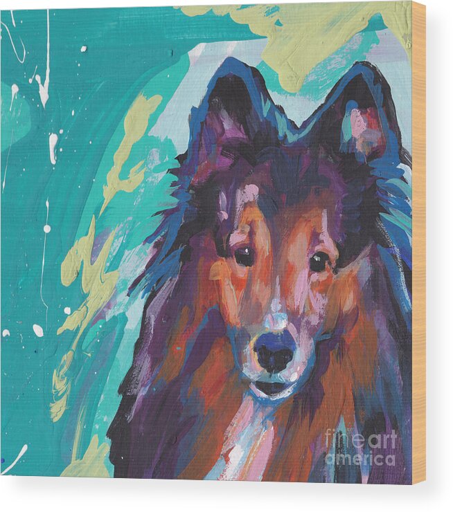 Sheltie Wood Print featuring the painting Always Yours by Lea S