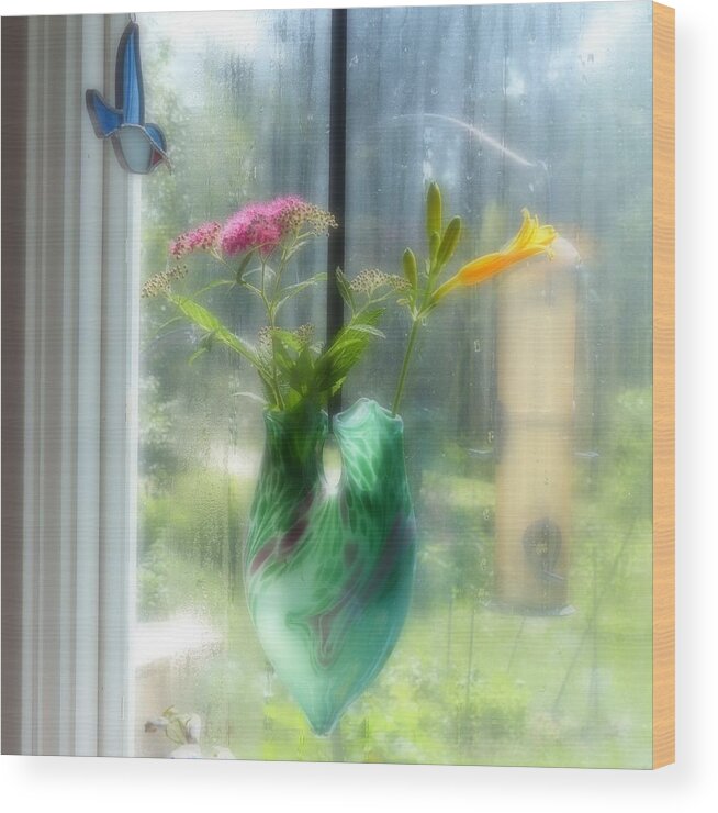 Glass Vase Wood Print featuring the photograph Good Morning #1 by Rosanne Licciardi