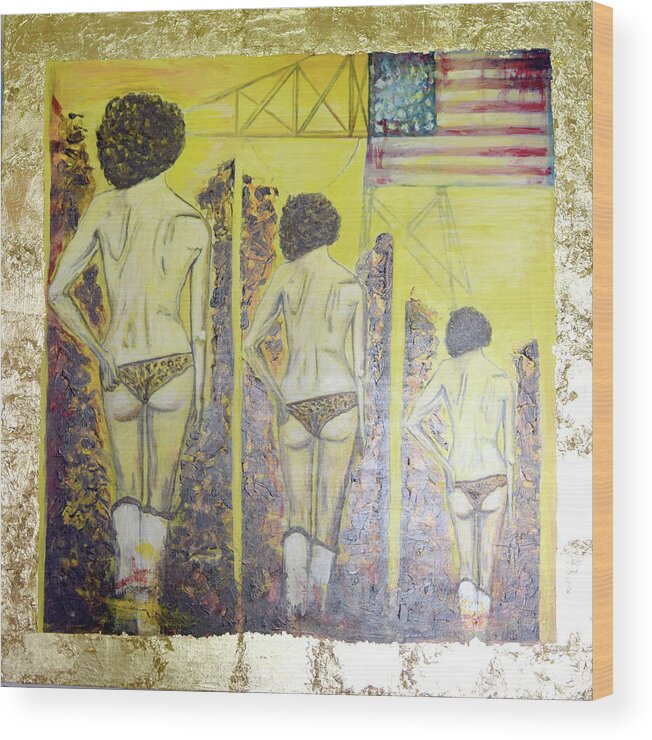 Woman Wood Print featuring the painting American Sweetheart by Toni Willey