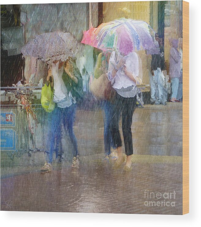 Rain Wood Print featuring the photograph An Odd Sharp Shower by LemonArt Photography