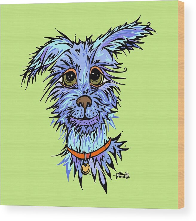Dog Wood Print featuring the digital art Andre by Tanielle Childers