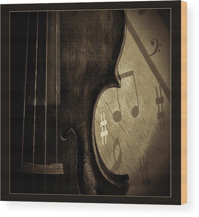 Violin Wood Print featuring the photograph Antique Violin 1732.36 by M K Miller