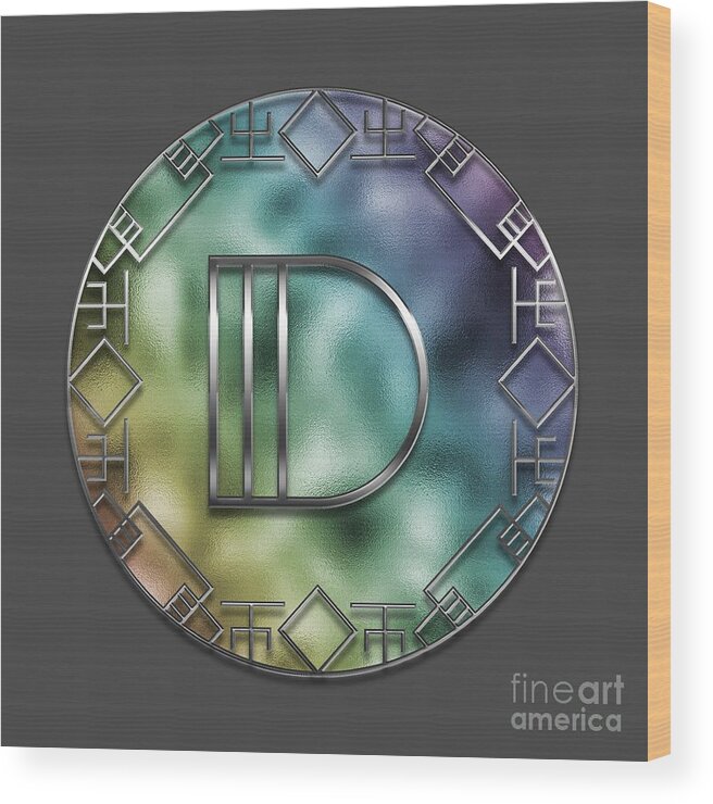 D Wood Print featuring the digital art Art Deco - D by Mary Machare