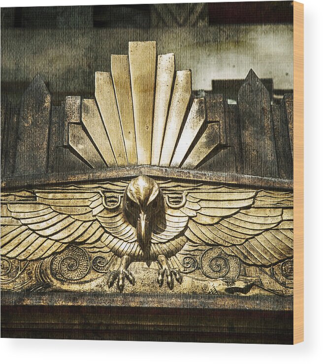 Art Deco Face Mask Wood Print featuring the photograph Art Deco Eagle by Theresa Tahara