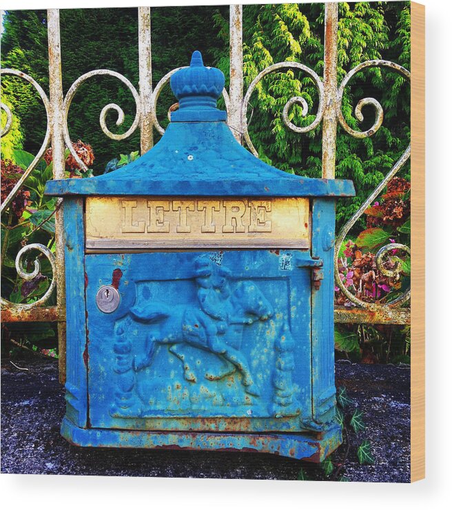 Art Deco Wood Print featuring the photograph Art deco letterbox by Seeables Visual Arts