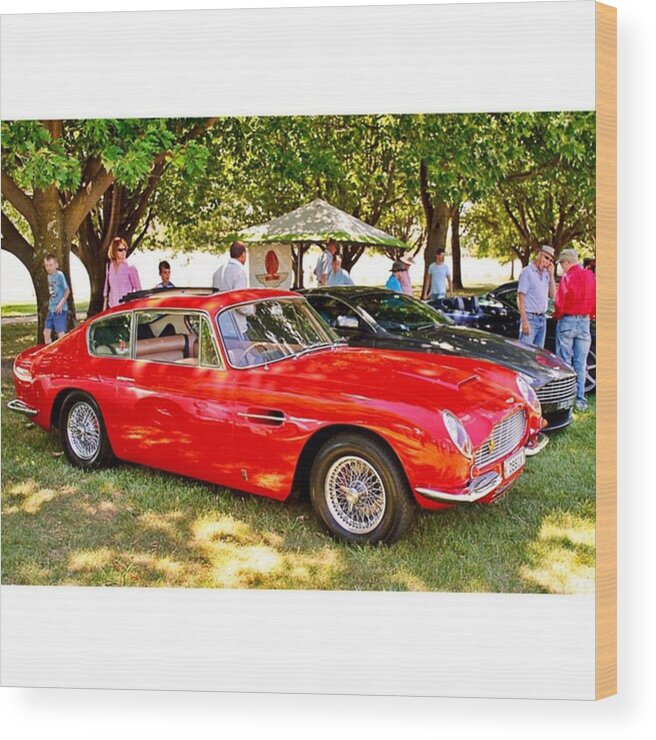 Aston Wood Print featuring the photograph Aston Martin Db6 At The Terribly by Anthony Croke