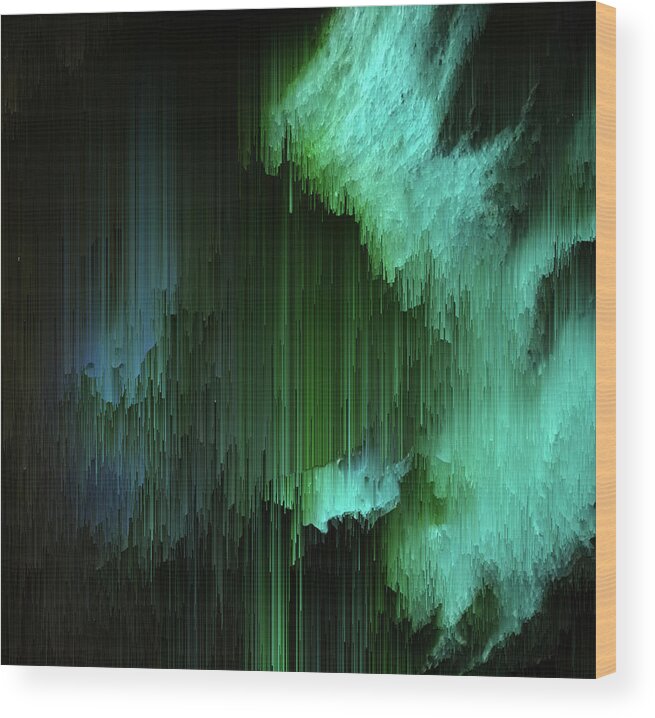 Trippy Wood Print featuring the digital art Aurora Borealis by Jennifer Walsh