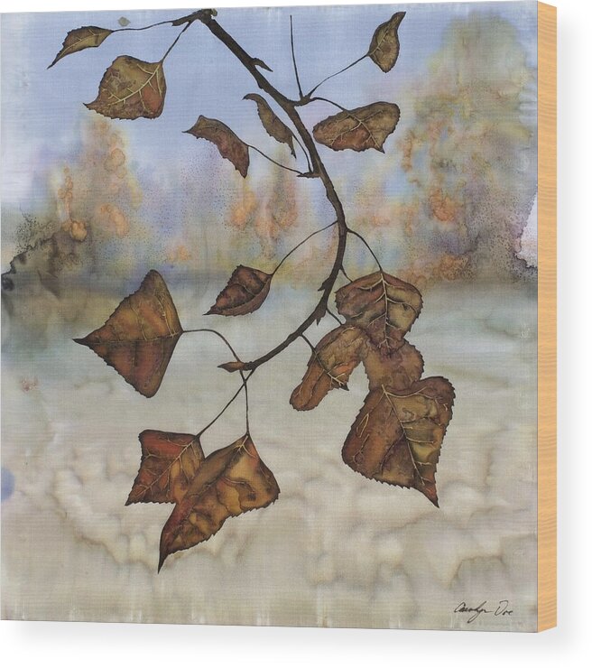 Autumn Wood Print featuring the tapestry - textile Autumn Leaves by Carolyn Doe