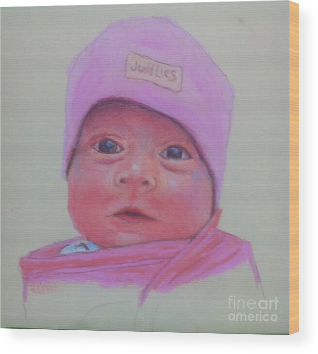 Pastels Wood Print featuring the pastel Baby Lennox by Rae Smith PAC