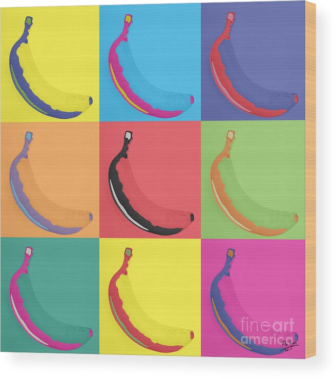 Pop Art Wood Print featuring the painting Banana 29 by Flo Ryan